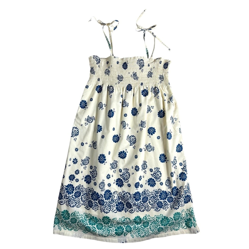 Roxy Floral Print Smocked Sundress Size XS Swim Beach Cover-up Vacation Vibes